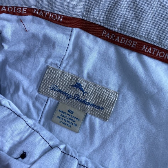 Tommy Bahama Bermuda Shorts Mens 40 Blue Linen Blend Plaid Island 9 Inseam - Picture 6 of 10